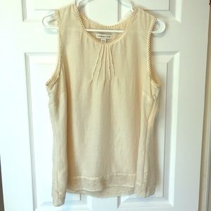 Coldwater Creek Sleeveless cream  blouse  L NWT